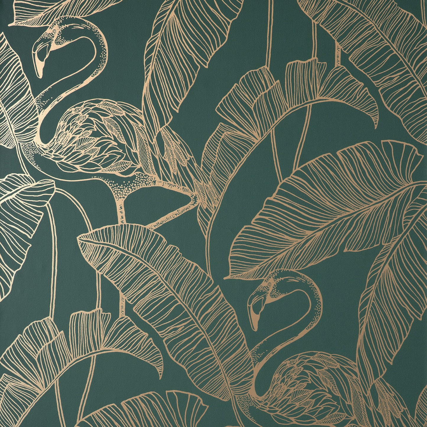 Fine Decor Mulholland Dark Green Flamingo Wallpaper, 20.5-in by 33-ft