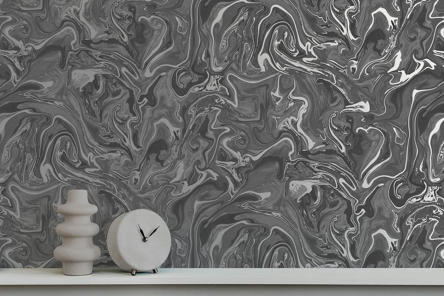 Fine Decor Suave Charcoal Marble Wallpaper, 20.5-in by 33-ft