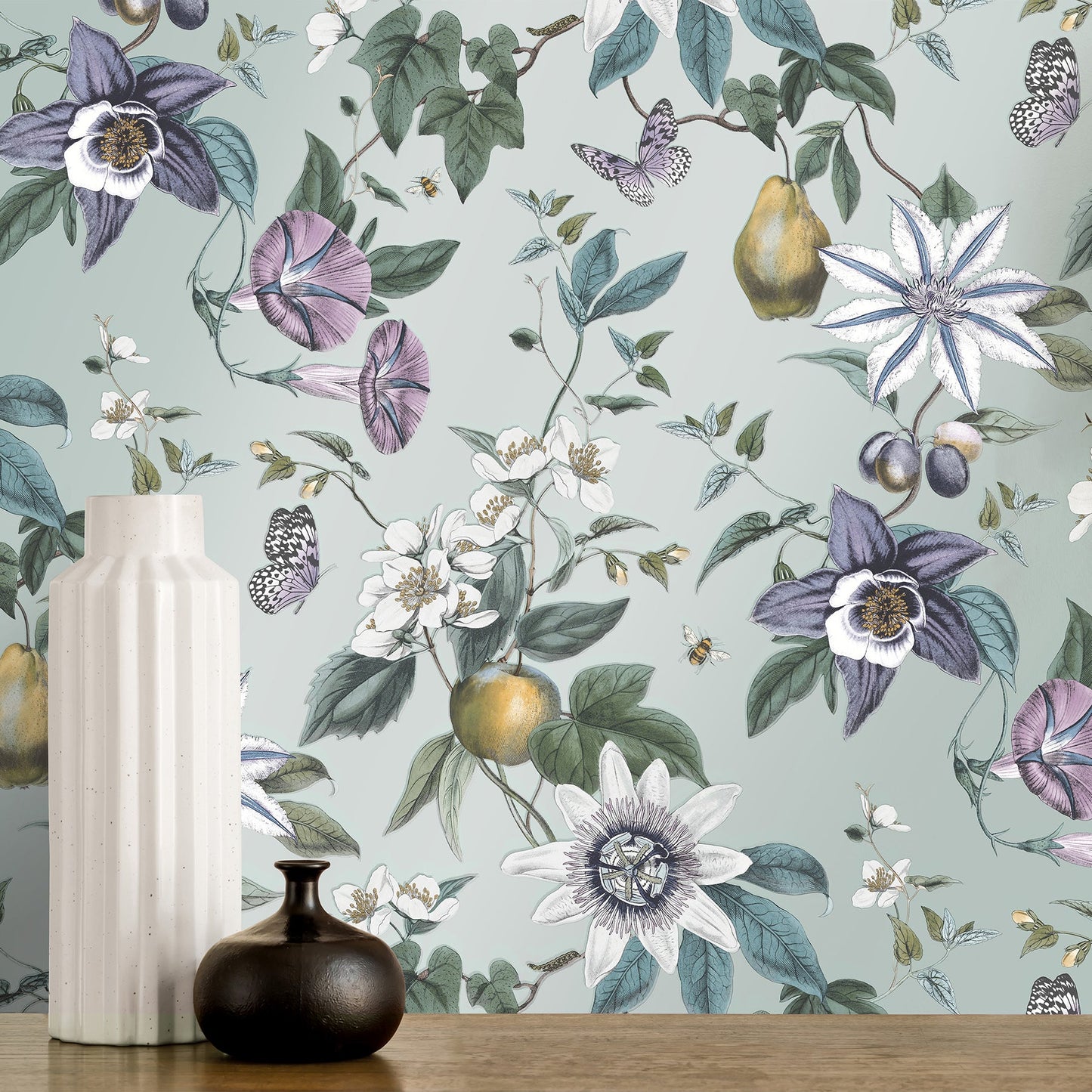 Fine Decor Sierra Sage Floral Wallpaper, 20.5-in by 33-ft