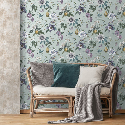 Fine Decor Sierra Sage Floral Wallpaper, 20.5-in by 33-ft