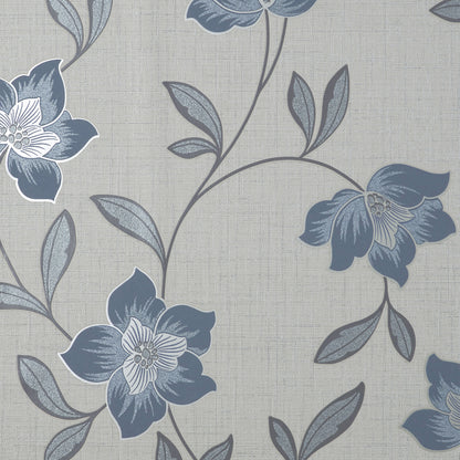 Fine Decor Larson Blue Floral Wallpaper, 20.5-in by 33-ft