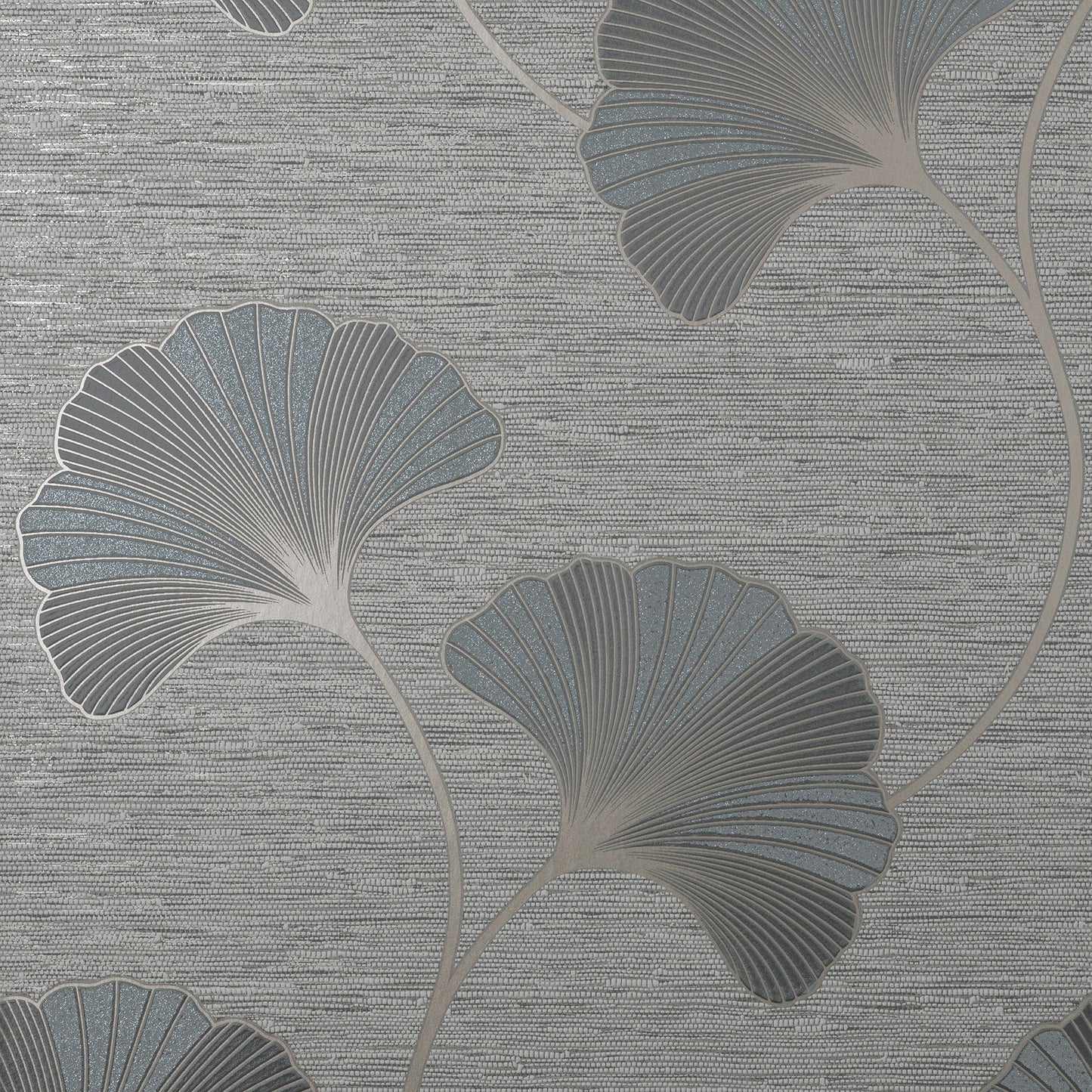 Fine Decor Miya Grey Ginkgo Wallpaper, 20.5-in by 33-ft