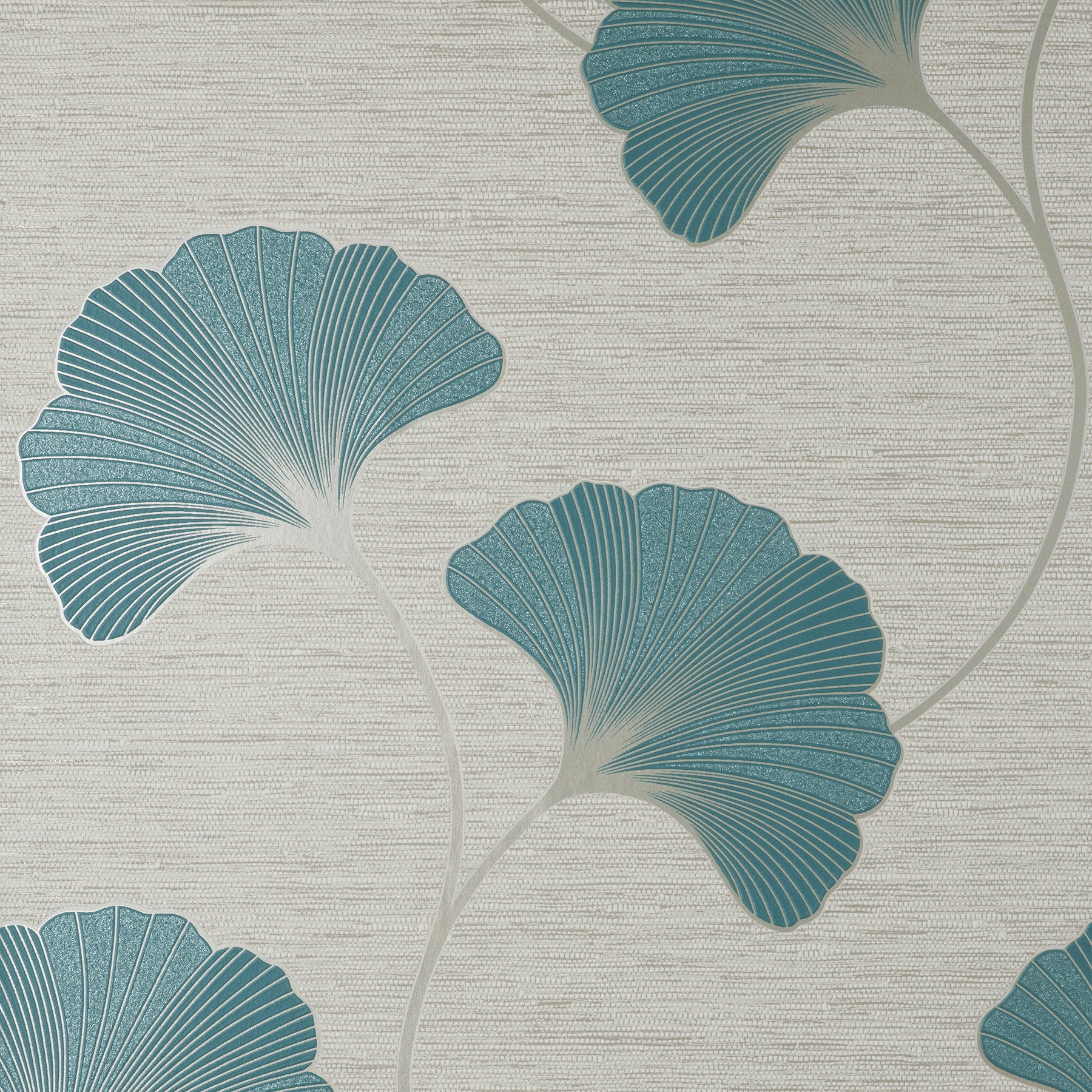 Fine Decor Miya Teal Ginkgo Wallpaper, 20.5-in by 33-ft