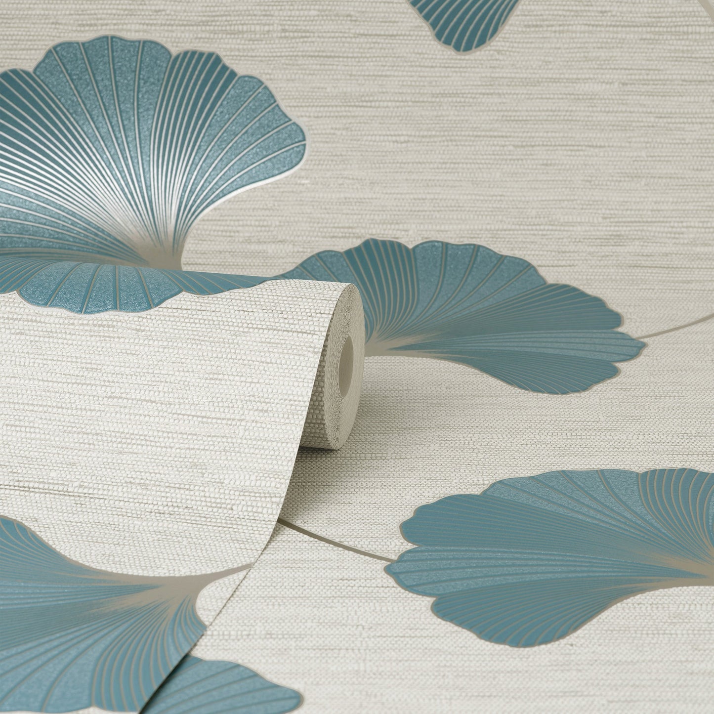 Fine Decor Miya Teal Ginkgo Wallpaper, 20.5-in by 33-ft