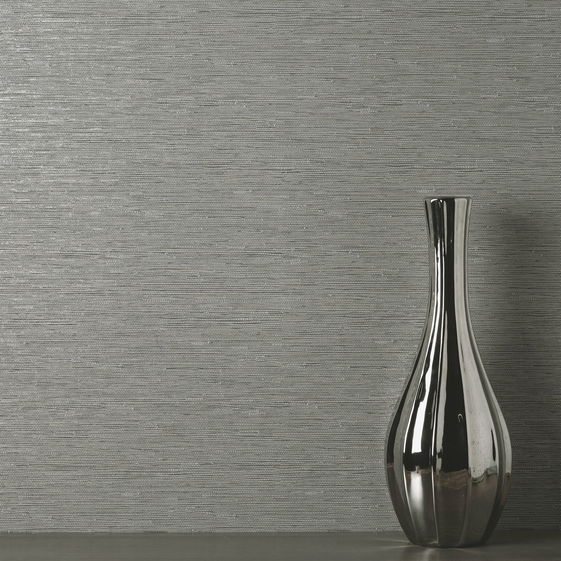 Fine Decor Mephi Grey Grasscloth Wallpaper, 20.5-in by 33-ft