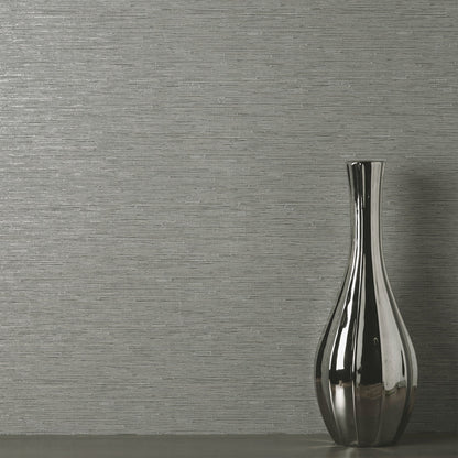 Fine Decor Mephi Grey Grasscloth Wallpaper, 20.5-in by 33-ft