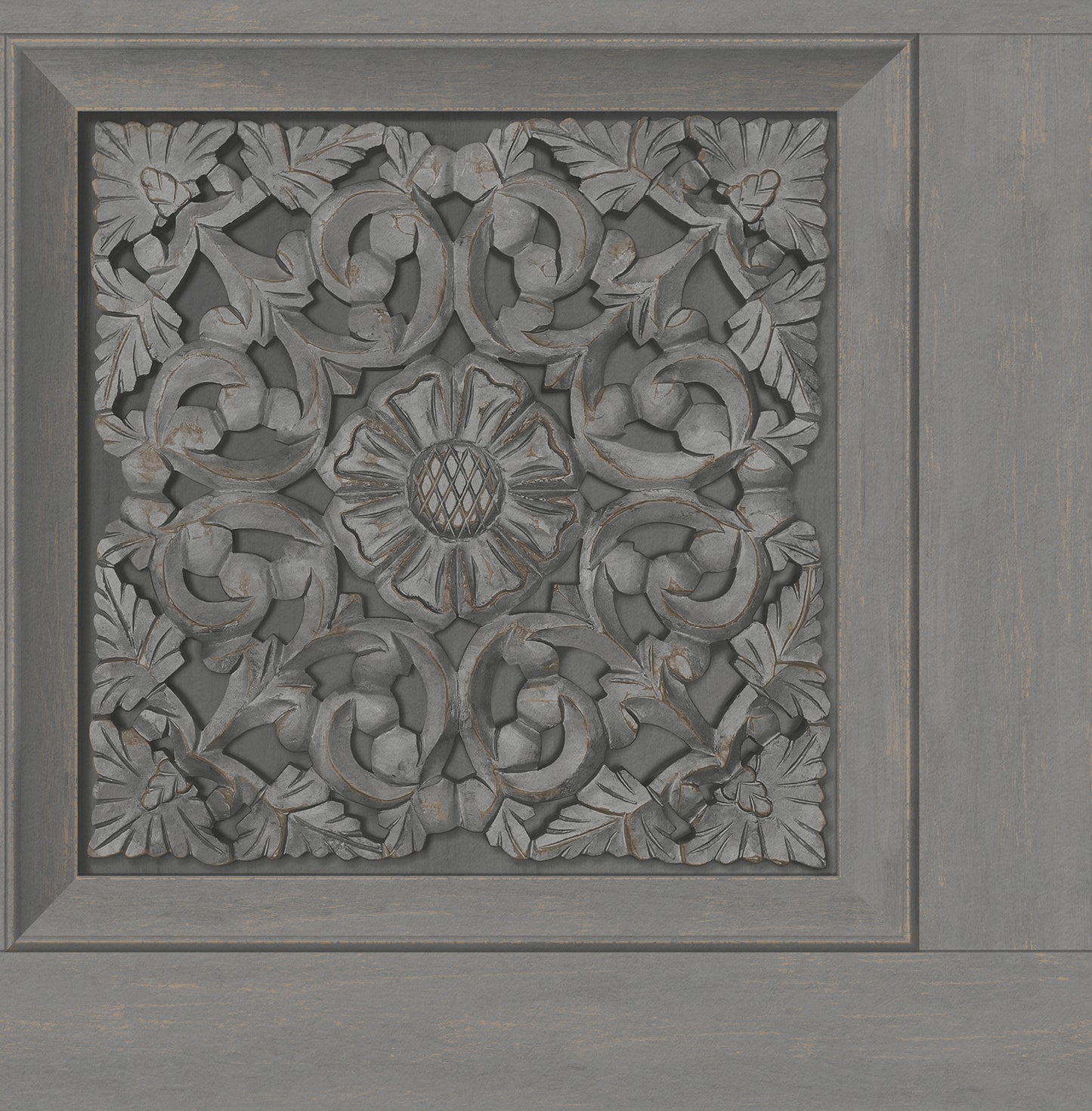 Fine Decor Albie Dark Grey Carved Panel Wallpaper, 20.5-in by 33-ft