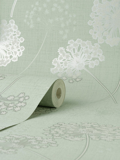 Fine Decor Grace Green Floral Wallpaper, 20.5-in by 33-ft