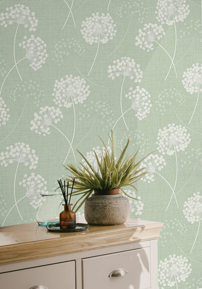 Fine Decor Grace Green Floral Wallpaper, 20.5-in by 33-ft