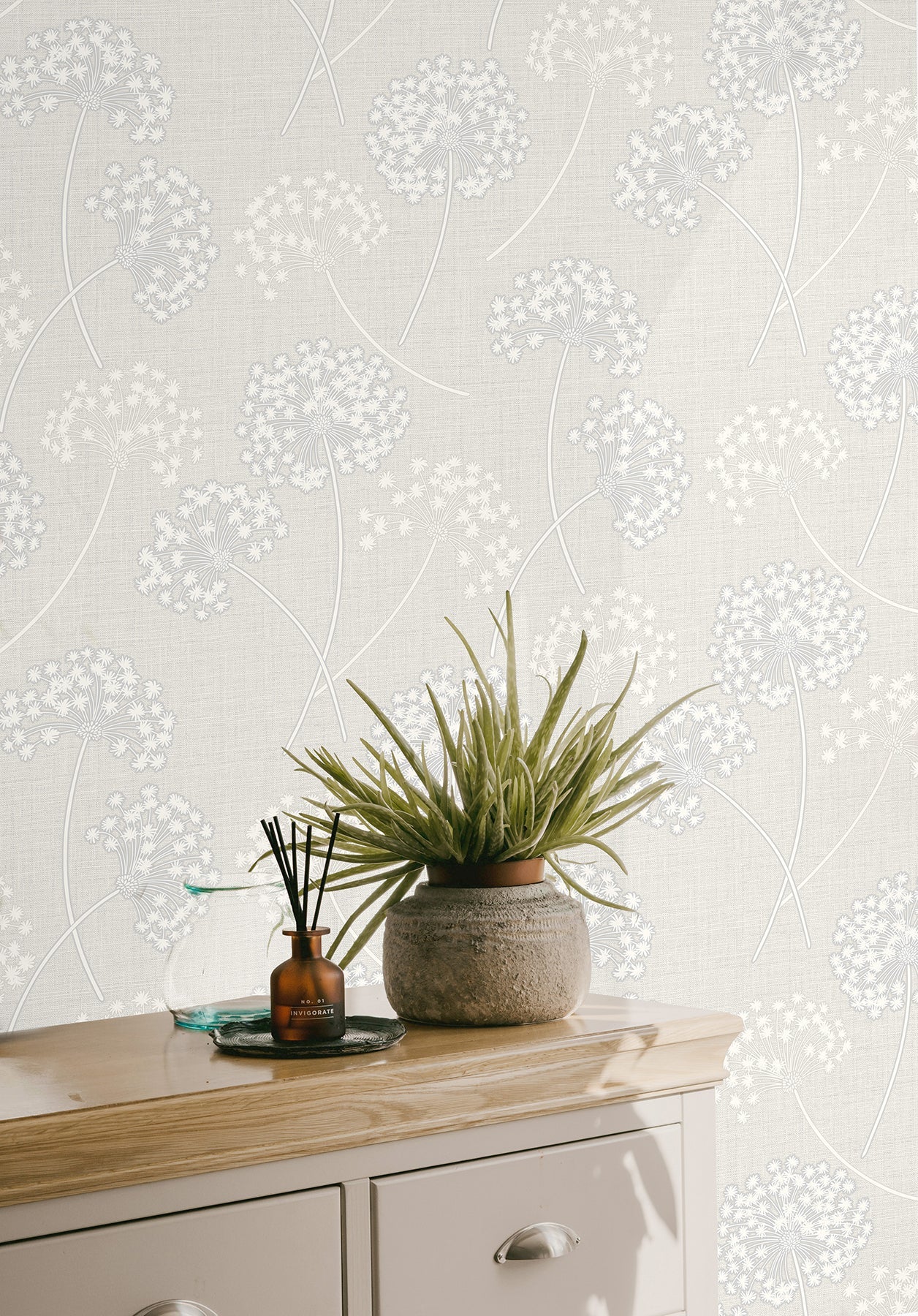 Fine Decor Grace Dove Floral Wallpaper, 20.5-in by 33-ft