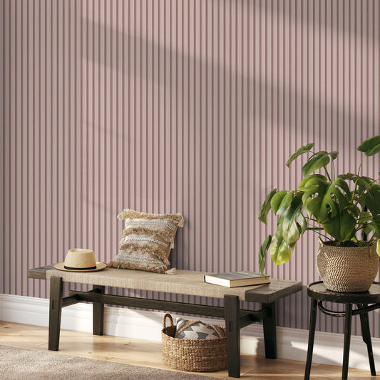 Fine Decor Reggie Blush Vertical Slats Wallpaper, 20.5-in by 33-ft