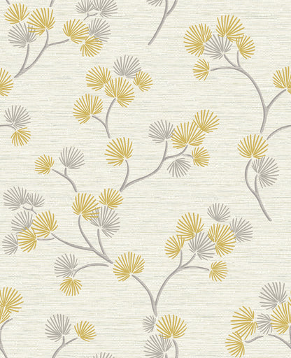 Fine Decor Kira Mustard Trail Wallpaper, 20.5-in by 33-ft