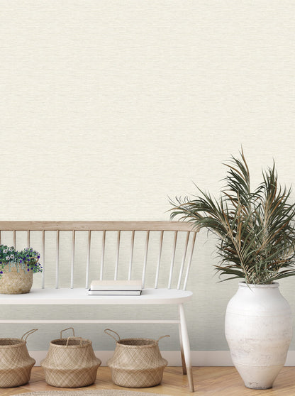 Fine Decor Miya Cream Faux Grasscloth Wallpaper, 20.5-in by 33-ft