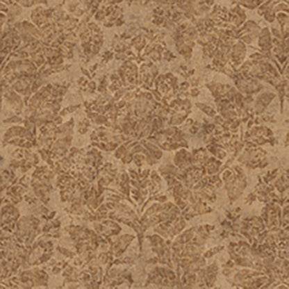 Lucky Day Genoa Brown Damask Wallpaper, 20.5-in by 33-ft