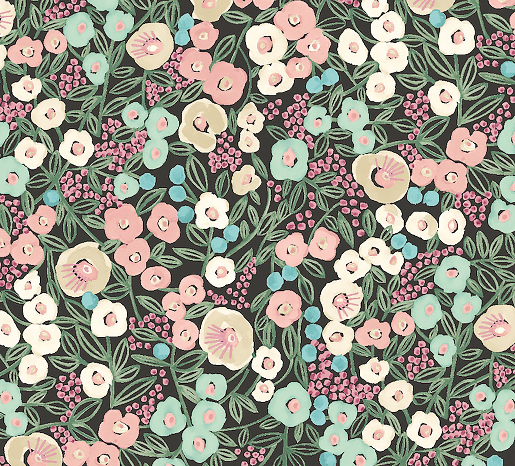 ohpopsi Flora Ditsy Pink Garden Wallpaper, 19.7-in by 33-ft