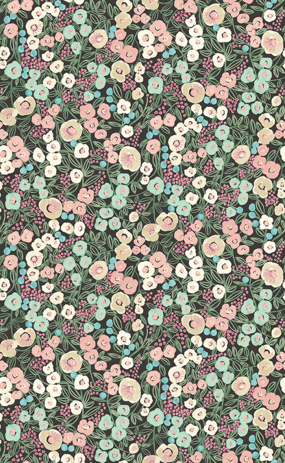 ohpopsi Flora Ditsy Pink Garden Wallpaper, 19.7-in by 33-ft