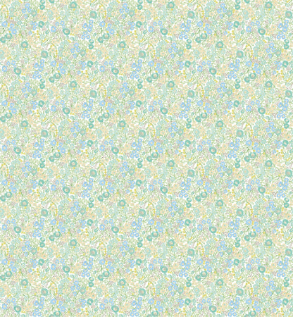 ohpopsi Flora Teal Garden Wallpaper, 19.7-in by 33-ft