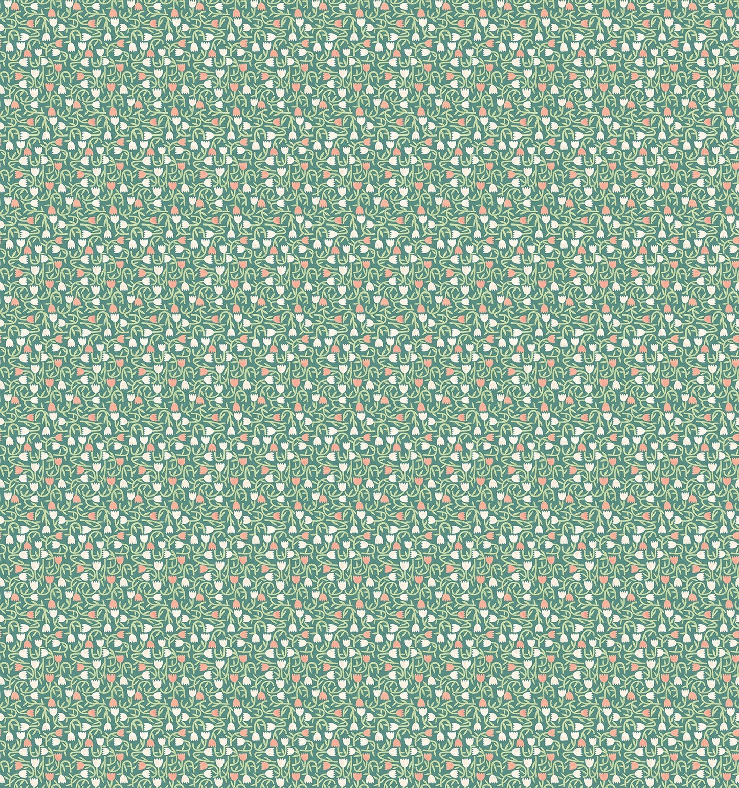 ohpopsi Aino Green Tiny Tulip Wallpaper, 19.7-in by 33-ft