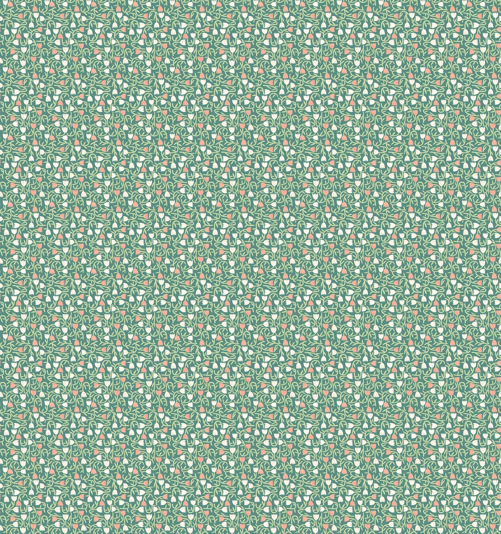 ohpopsi Aino Green Tiny Tulip Wallpaper, 19.7-in by 33-ft