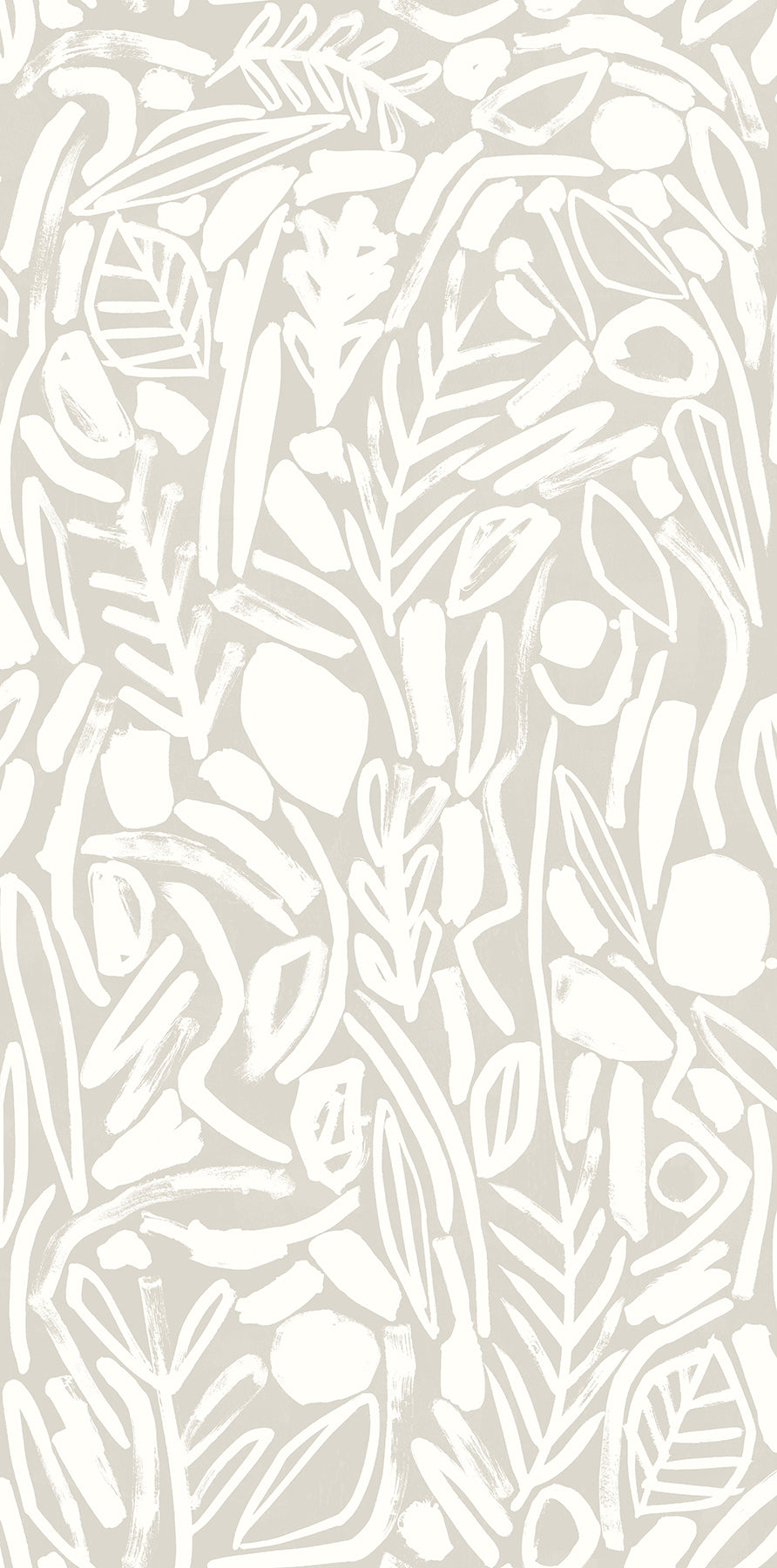 ohpopsi Verdure Stone Painted Botanical Wallpaper, 19.7-in by 33-ft