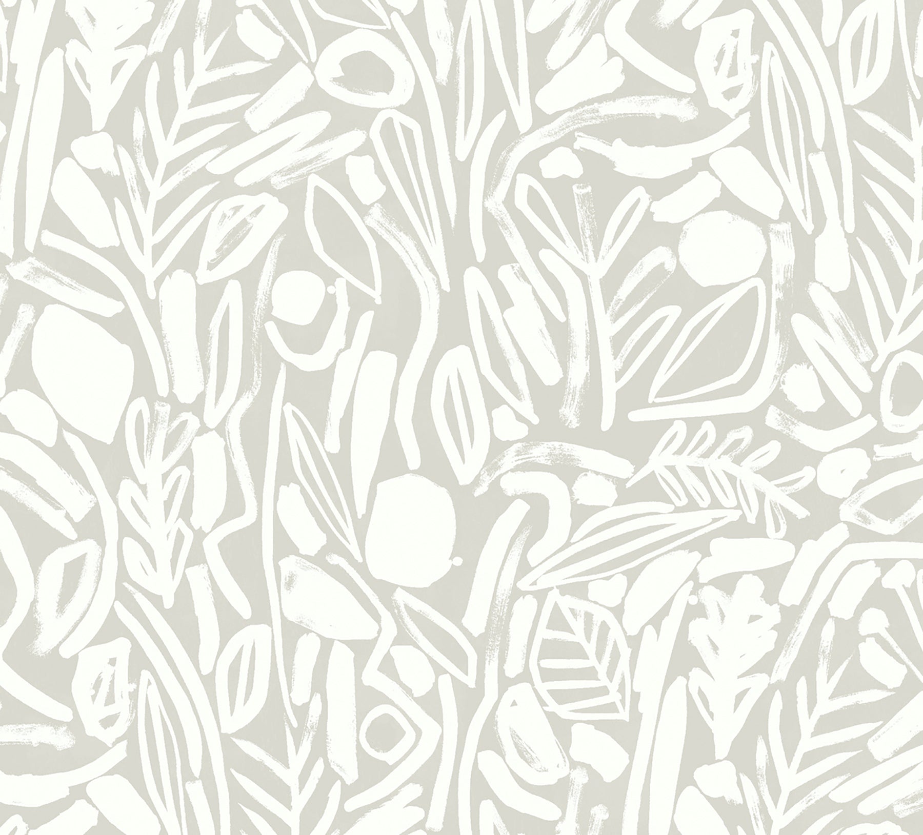 ohpopsi Verdure Stone Painted Botanical Wallpaper, 19.7-in by 33-ft