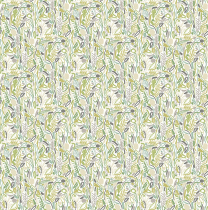 ohpopsi Verdure Lime Painted Botanical Wallpaper, 19.7-in by 33-ft