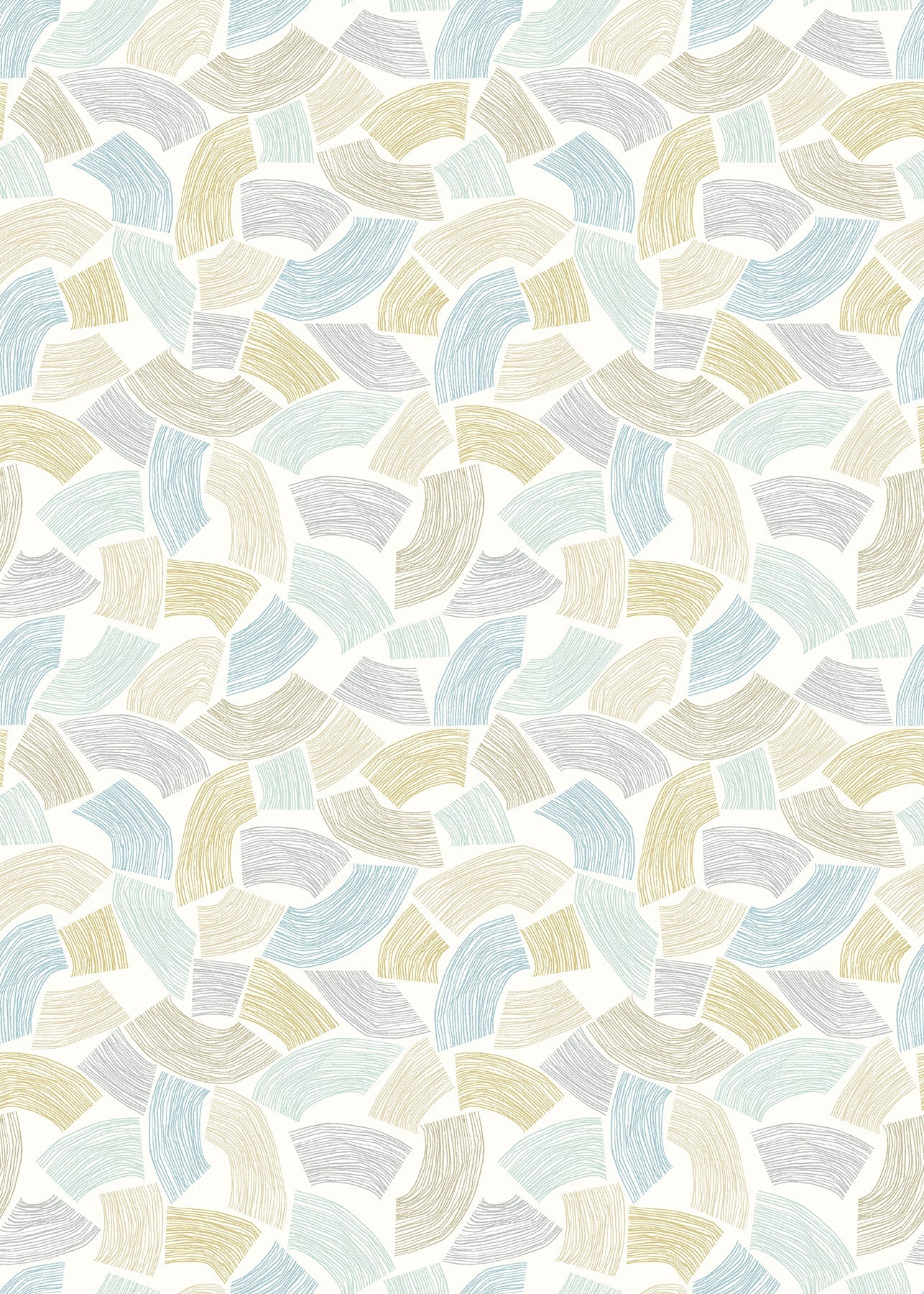 ohpopsi Elements Light Yellow Scribbled Arches Wallpaper, 19.7-in by 33-ft