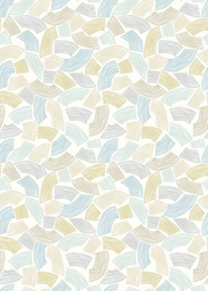 ohpopsi Elements Light Yellow Scribbled Arches Wallpaper, 19.7-in by 33-ft