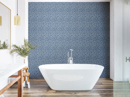 ohpopsi Elements Indigo Scribbled Arches Wallpaper, 19.7-in by 33-ft