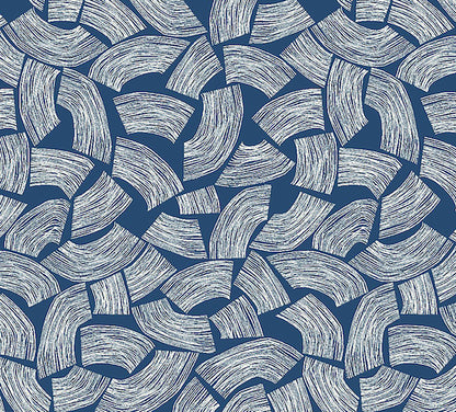 ohpopsi Elements Indigo Scribbled Arches Wallpaper, 19.7-in by 33-ft