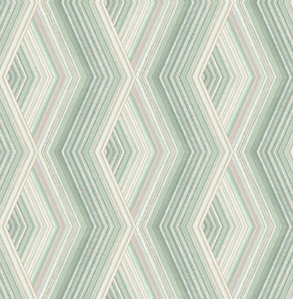 Fine Decor Aura Green Geometric Wallpaper, 20.5-in by 33-ft