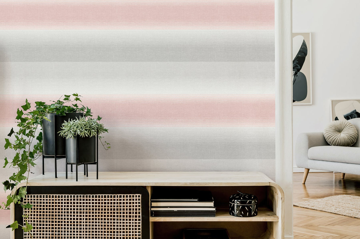 Fine Decor Kirby Pink Stripe Wallpaper, 20.86-in by 33-ft