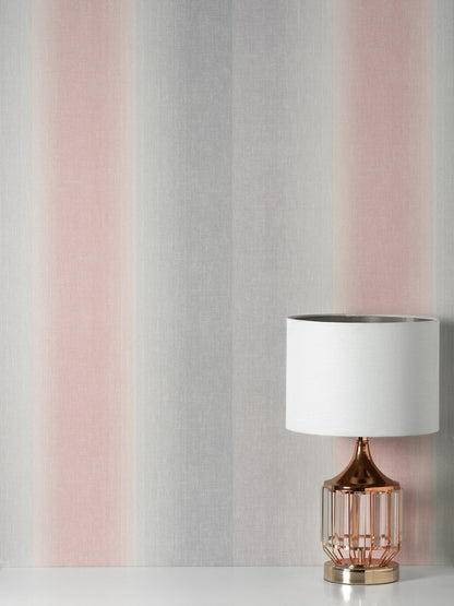 Fine Decor Kirby Pink Stripe Wallpaper, 20.86-in by 33-ft