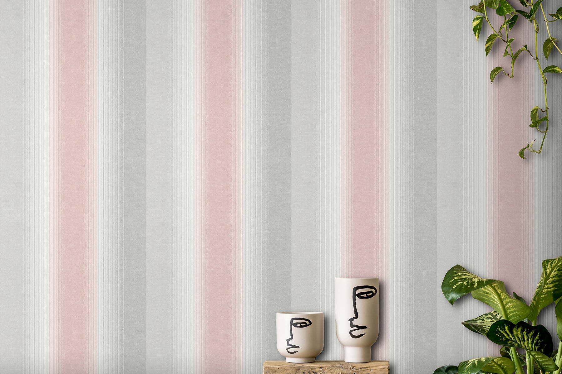 Fine Decor Kirby Pink Stripe Wallpaper, 20.86-in by 33-ft