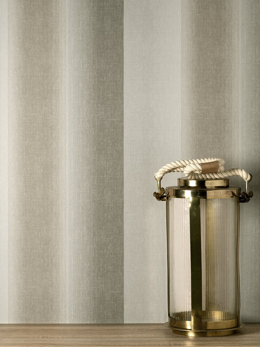 Fine Decor Kirby Taupe Stripe Wallpaper, 20.86-in by 33-ft