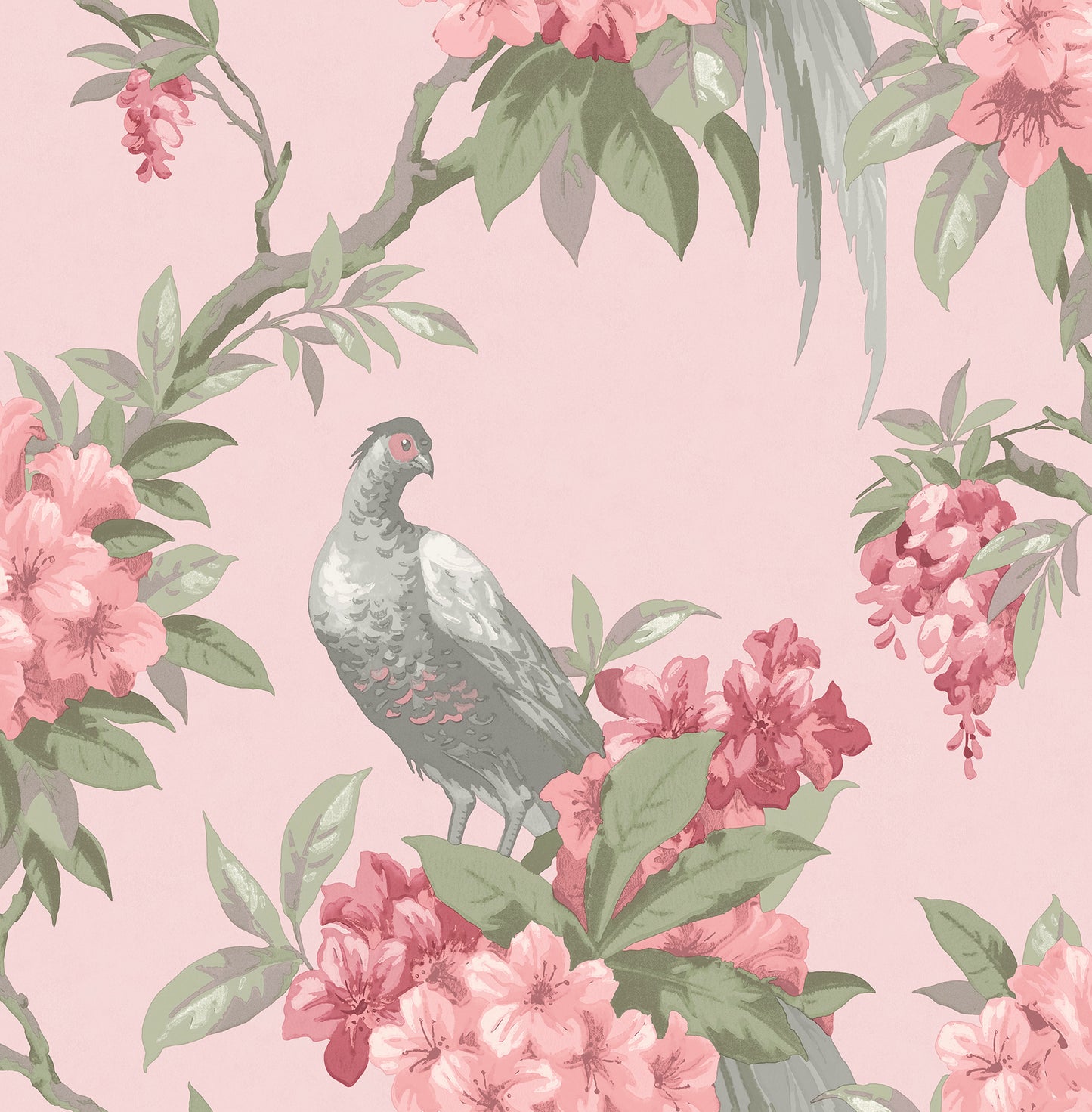 Brewster Golden Pink Floral Wallpaper, 20.5-in by 33-ft