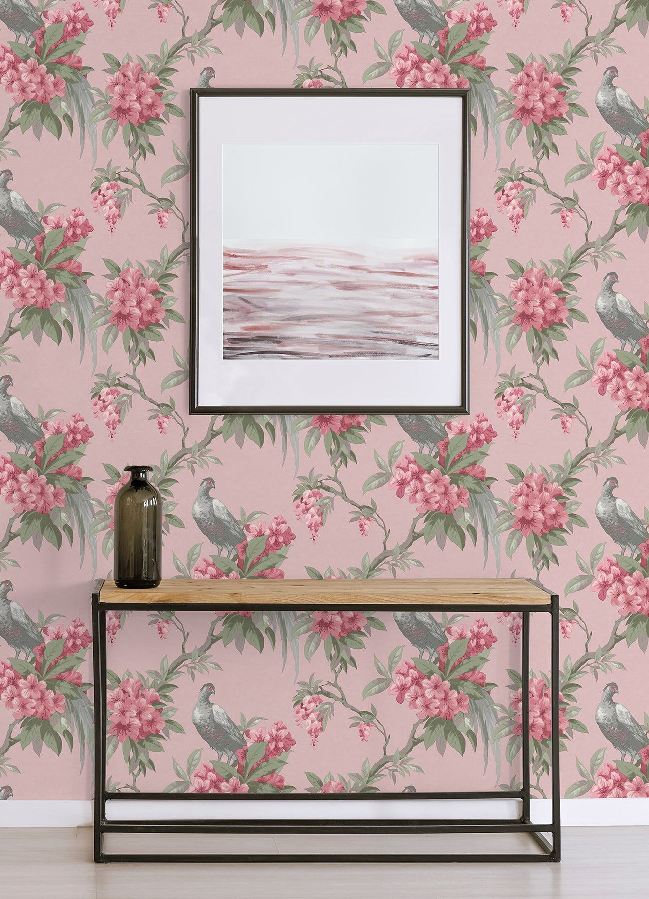 Brewster Golden Pink Floral Wallpaper, 20.5-in by 33-ft