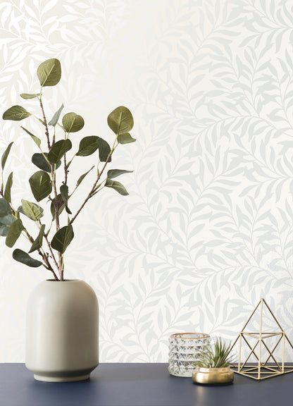 Brewster Salix Silver Leaf Wallpaper, 20.5-in by 33-ft