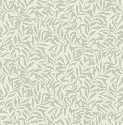 Brewster Salix Sage Leaf Wallpaper, 20.5-in by 33-ft