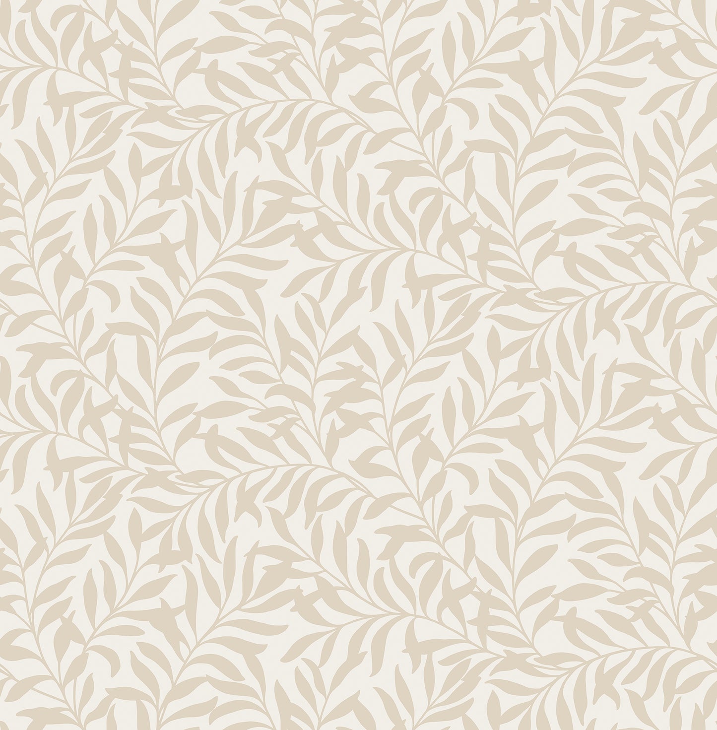 Brewster Salix Beige Leaf Wallpaper, 20.5-in by 33-ft