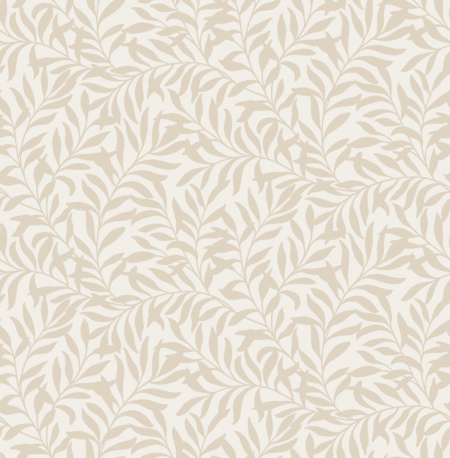 Brewster Salix Beige Leaf Wallpaper, 20.5-in by 33-ft