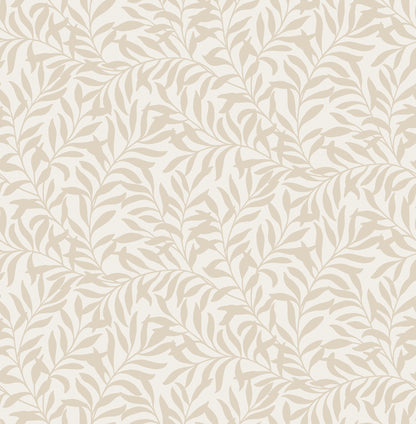 Brewster Salix Beige Leaf Wallpaper, 20.5-in by 33-ft