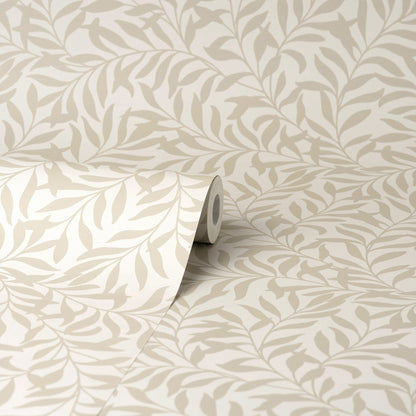 Brewster Salix Beige Leaf Wallpaper, 20.5-in by 33-ft