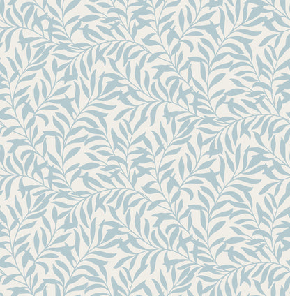 Brewster Salix Light Blue Leaf Wallpaper, 20.5-in by 33-ft