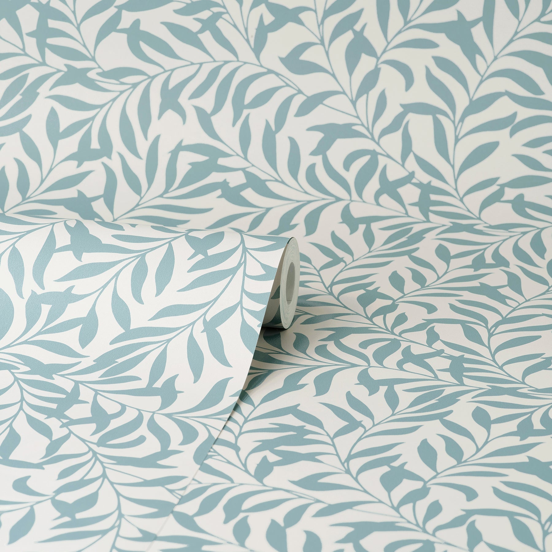 Brewster Salix Light Blue Leaf Wallpaper, 20.5-in by 33-ft