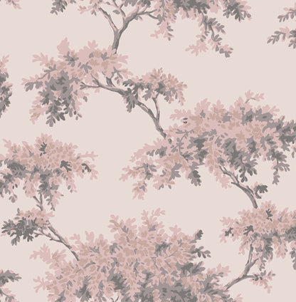 Brewster Ashdown Pink Tree Wallpaper, 20.5-in by 33-ft