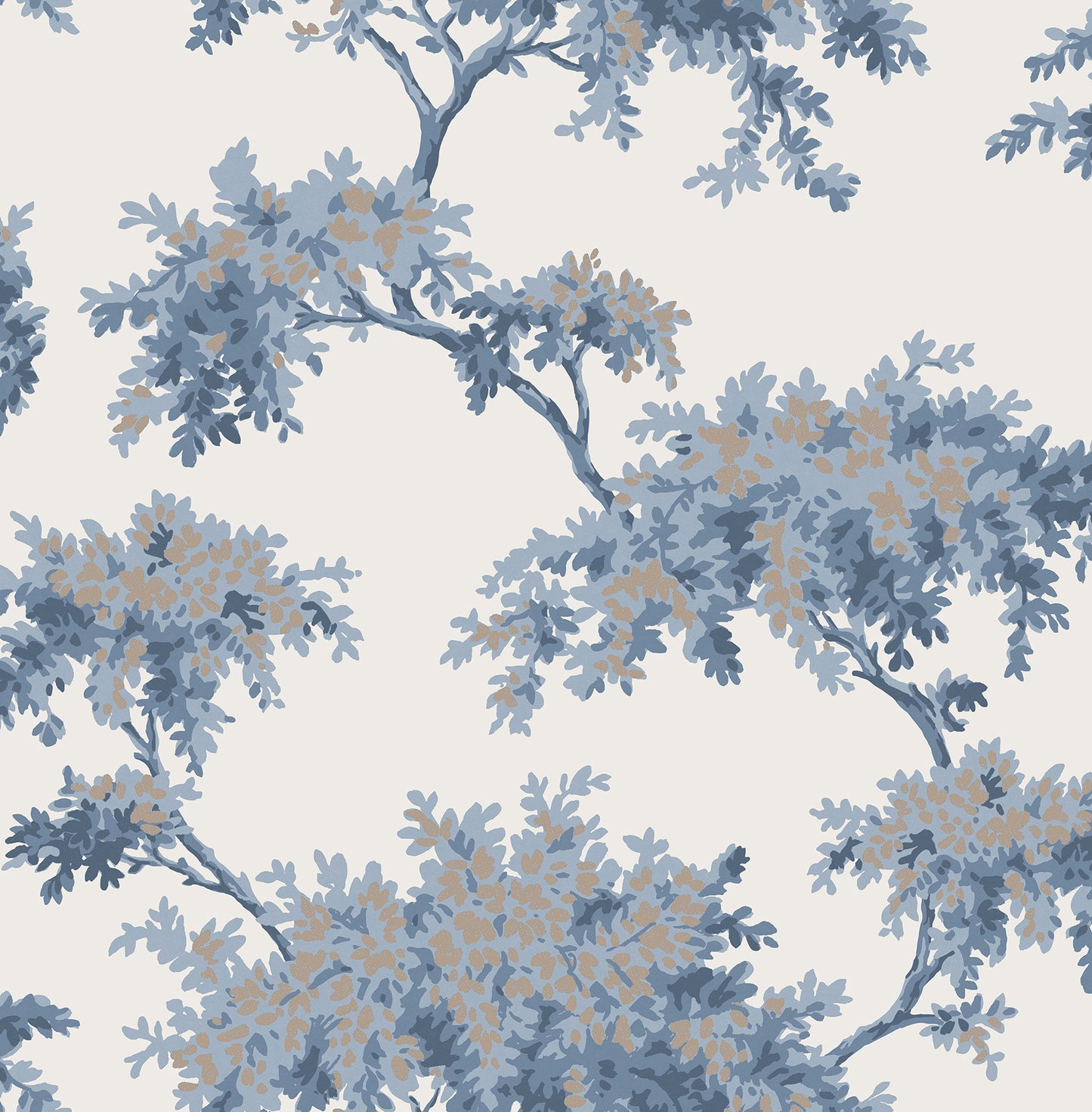 Brewster Ashdown Dark Blue Tree Wallpaper, 20.5-in by 33-ft