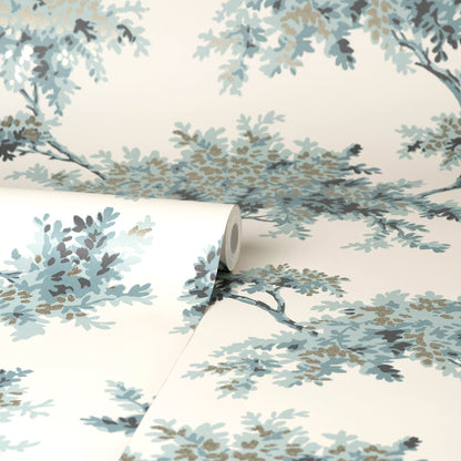 Brewster Ashdown Teal Tree Wallpaper, 20.5-in by 33-ft