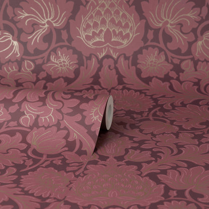 Brewster Bamburg Red Floral Wallpaper, 20.5-in by 33-ft