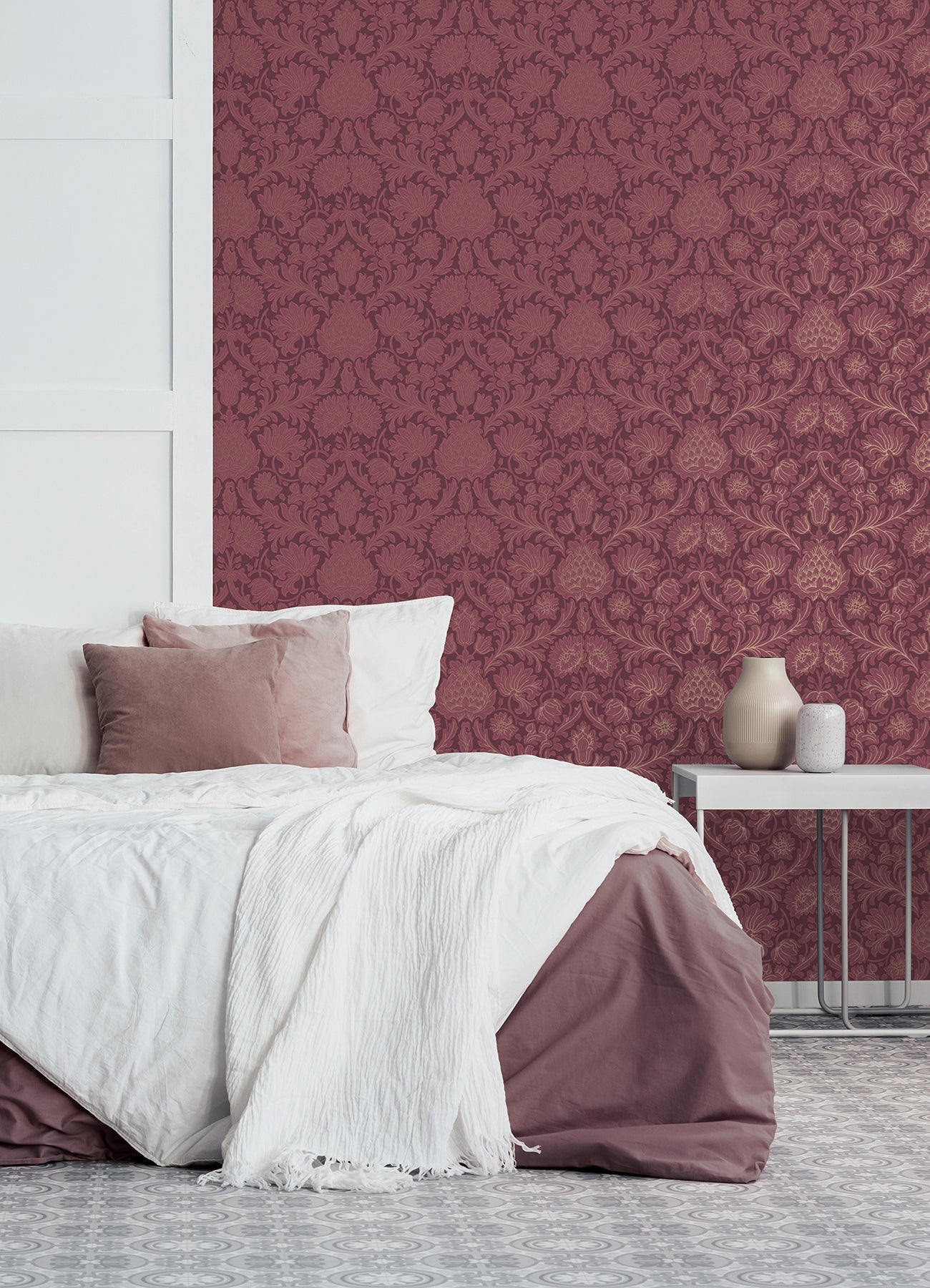 Brewster Bamburg Red Floral Wallpaper, 20.5-in by 33-ft